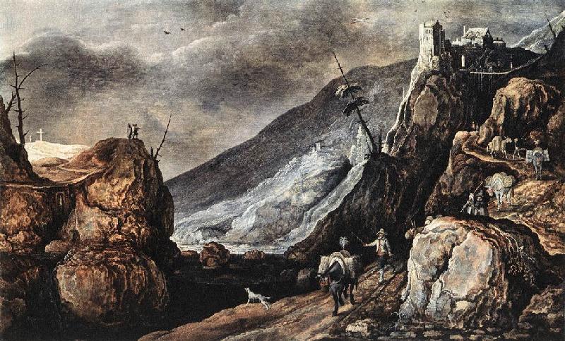 MOMPER, Joos de Landscape with the Temptation of Christ wg oil painting image